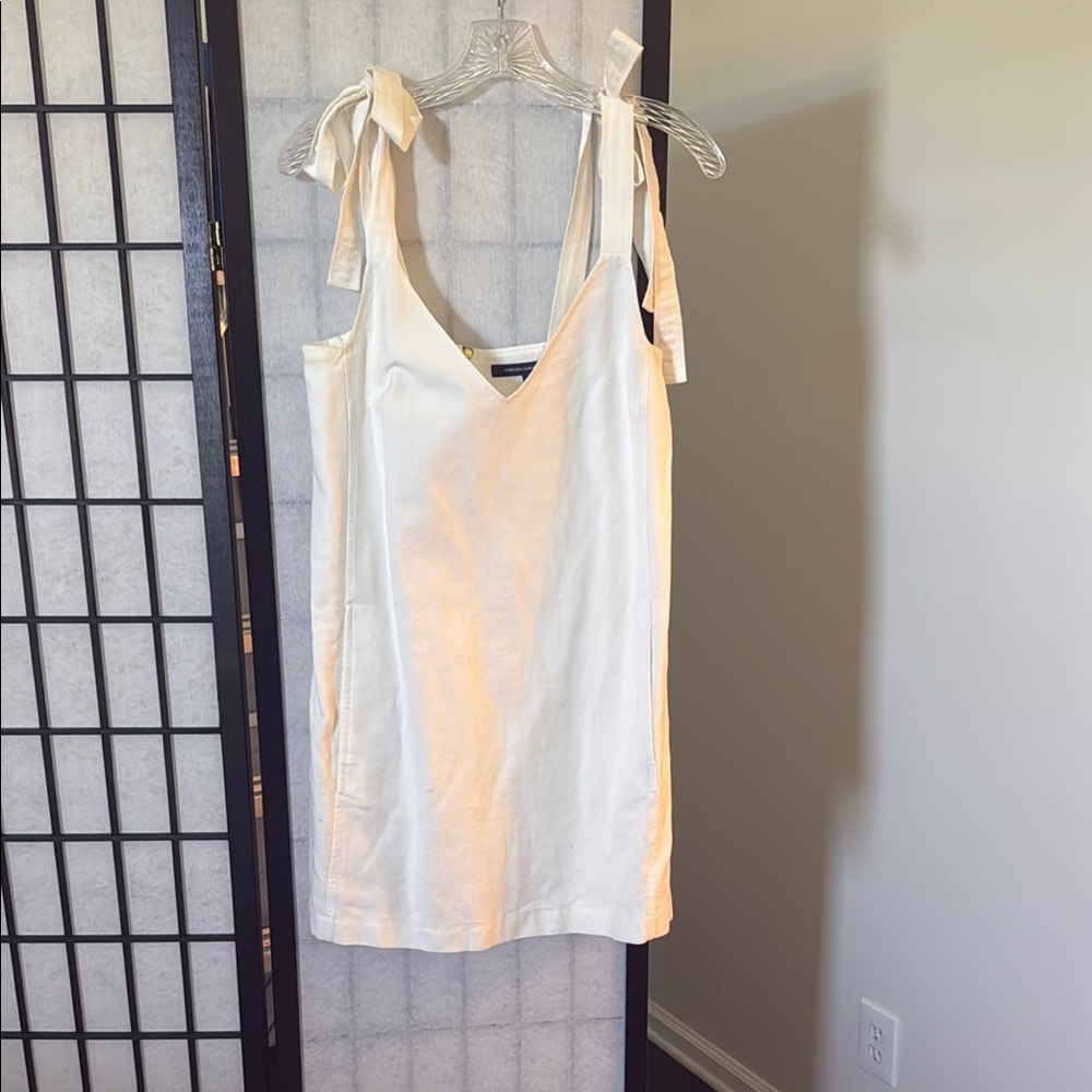 French Connection Ivory V-Neck Dress
